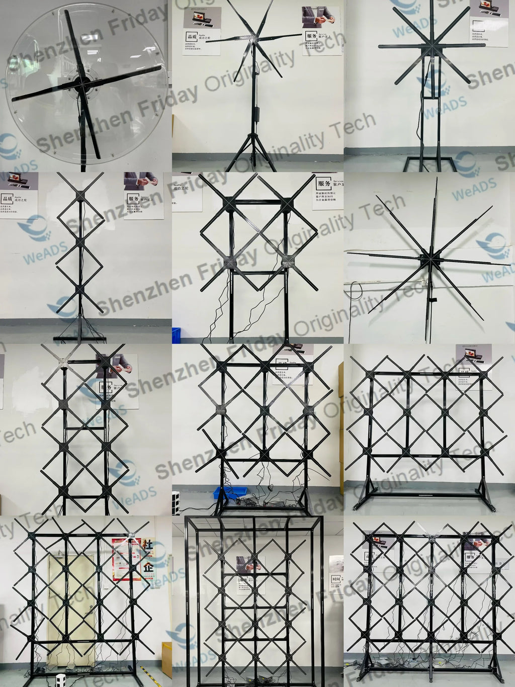 2M*2M High Brightness 3d Holographic Display Projector Led Fan 3d Hologram Fan Display 3d Holographic Advertising Display Fan