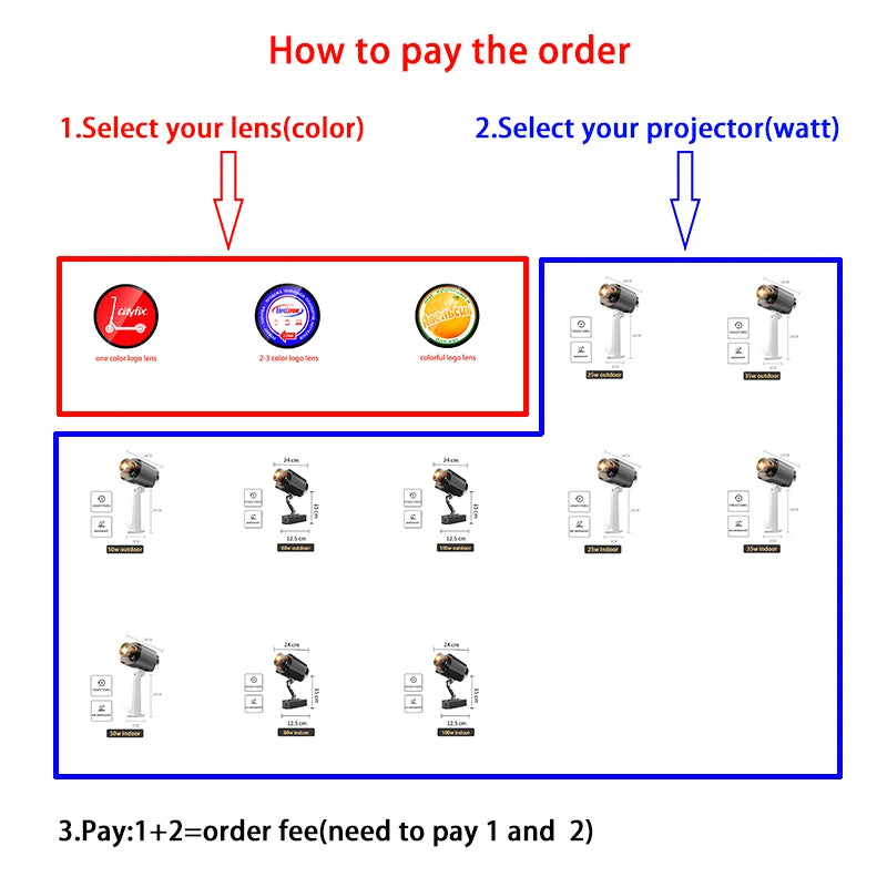 Hd Led Gobo Projector With Custom Logo Rotate Advertising Sign Projected Ip67 Waterproof For Indoor Head And Outdoor Door Use