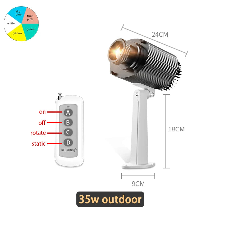 Custom Led HD Color Change Indoor Or Outdoor ip67 Waterproof Rotating Advertising Logo Image Projection Lamp Gobo Projector