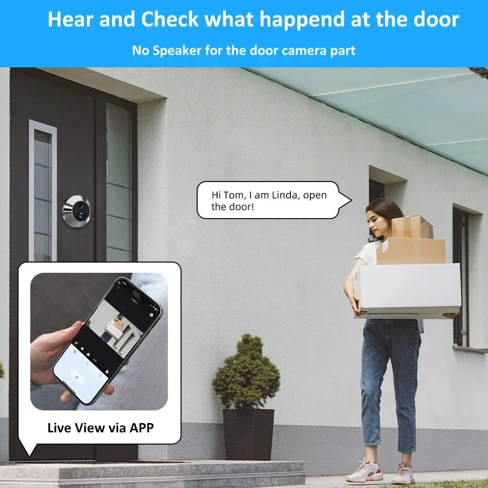4.3 Inch Video Doorbell Digital Access Control 120 Degree Wide Angle 1080P Auto Sensor Door Eye Camera WIFI Electronic Door Bell