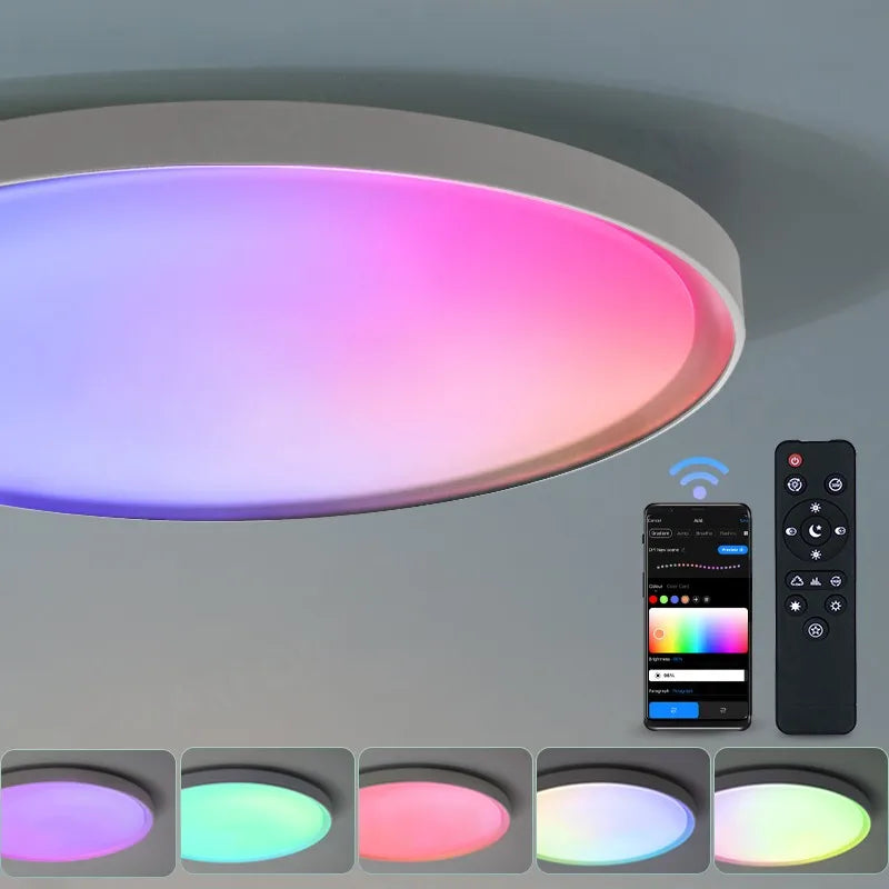 MARPOU Smart Ceiling Lights TUYA RGB Dimming Modern Music Light With Remote Control 32W 45W 47W AC220V For Bedroom Living room