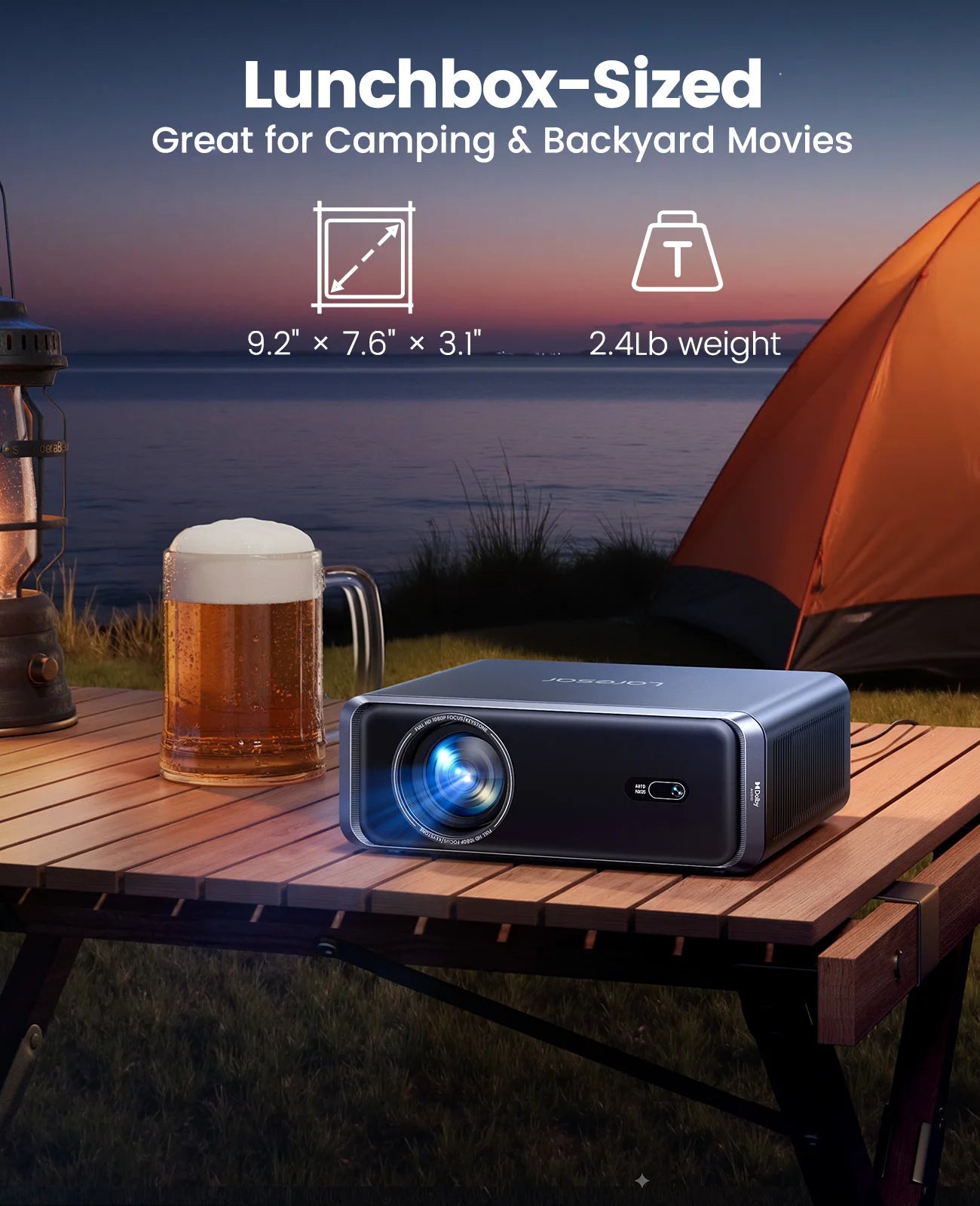 Laresar A1 Projector 4K 1000ANSI Netflix Officially Native 1080P Android TV Auto Focus/Keystone WiFi6 BT5.2 Dolby Home Cinema