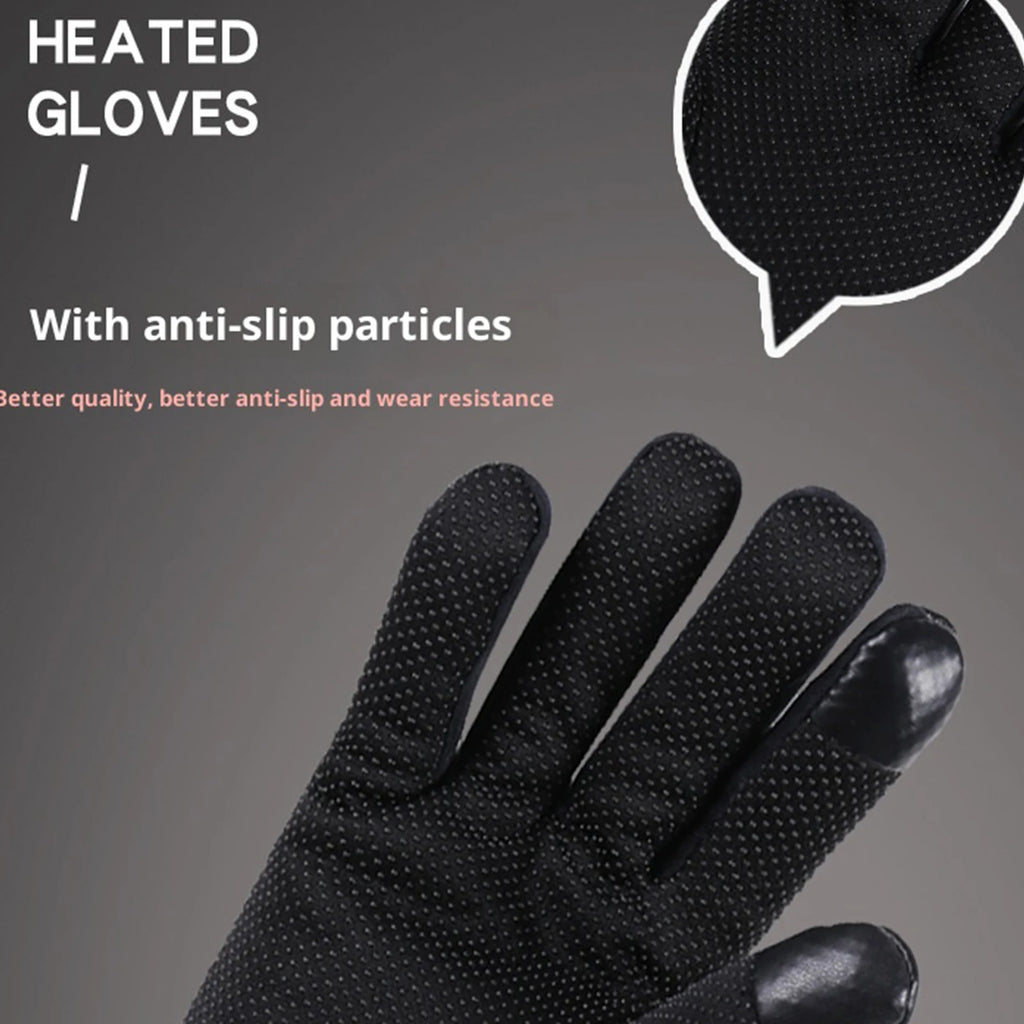 2025 NEW Touchscreen Hand Warmer Windproof Soft Leather Heating Gloves for Motorcycle Thermal Gloves for Winter Ski Sports