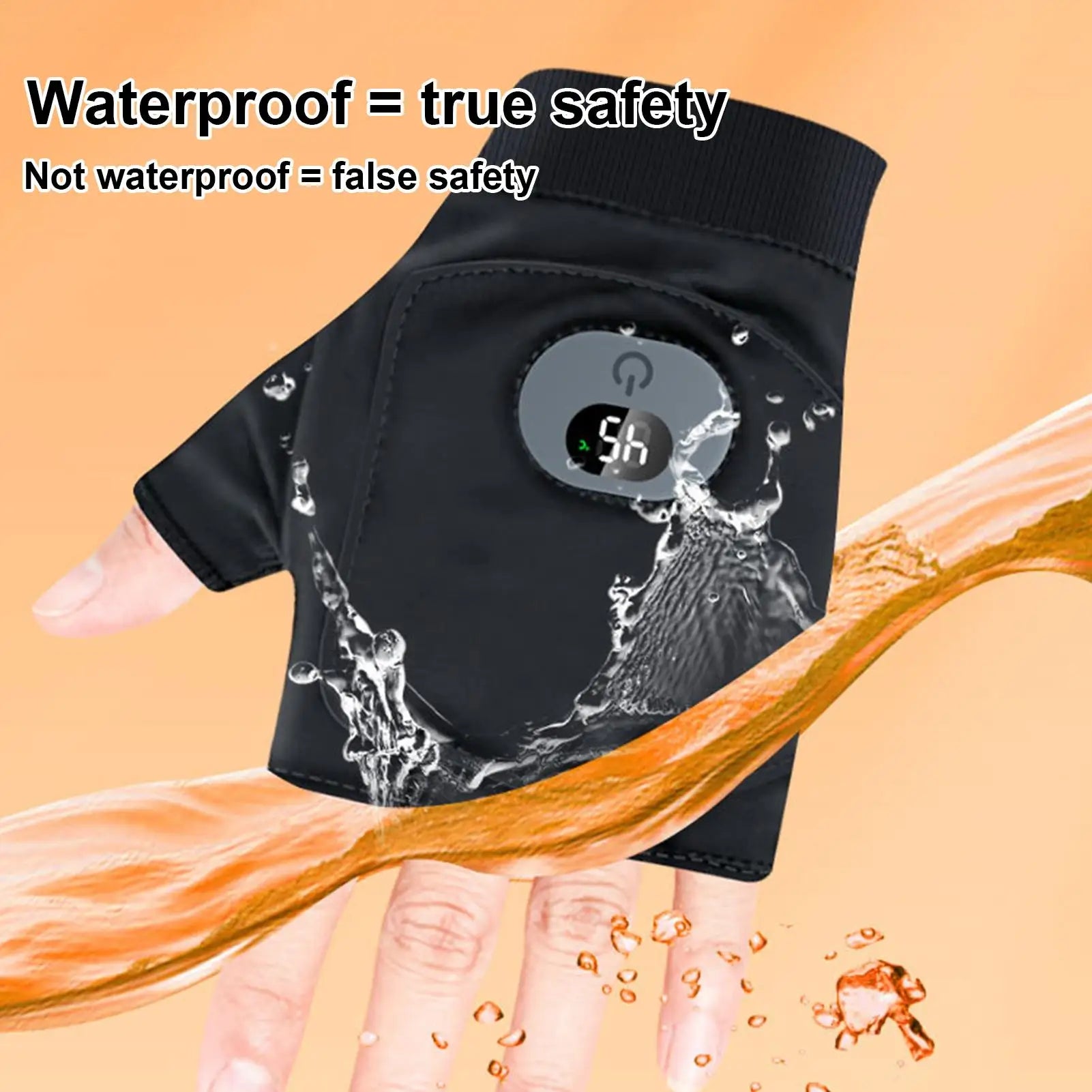 Digital Display Heated Gloves USB Electric Hand Warmer with 3 Heat Levels for Outdoor Sports & Office Use