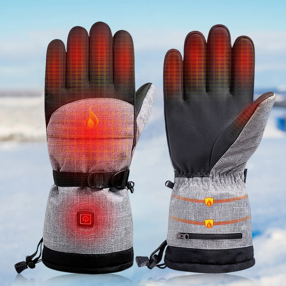 Winter Heated Gloves Men Women Thermal Skiing Cycling Gloves Full Finger Touchscreen Outdoor Riding Skiing Heating Gloves Mitten