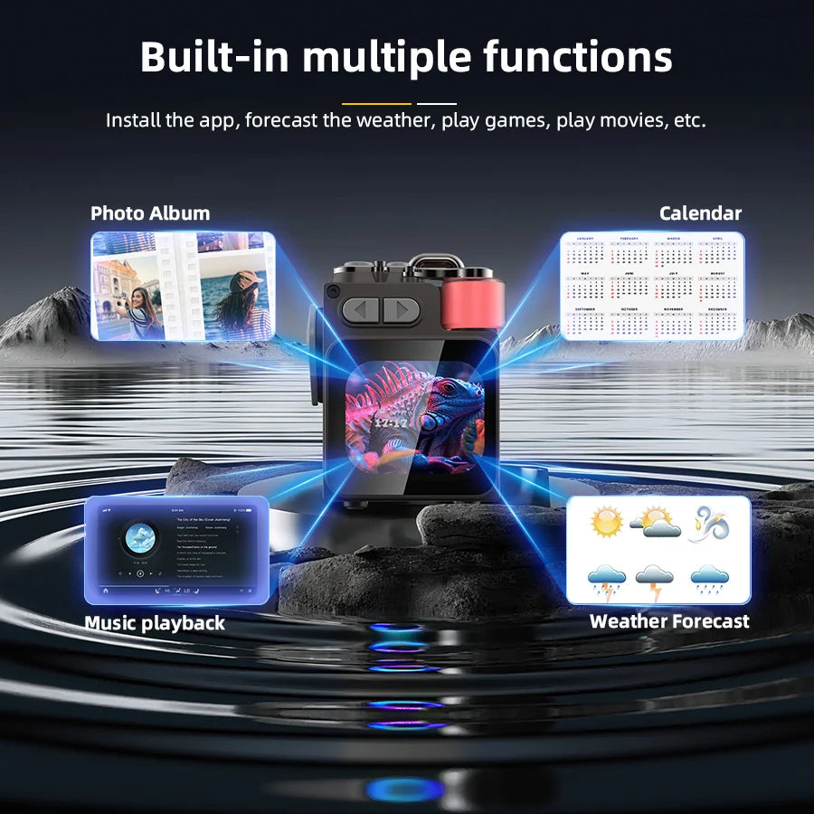 Newest Wireless Bluetooth Metal Mechanical Speaker With LED Display Screen RGB Desktop Subwoofer Support Calendar Alarm Clock