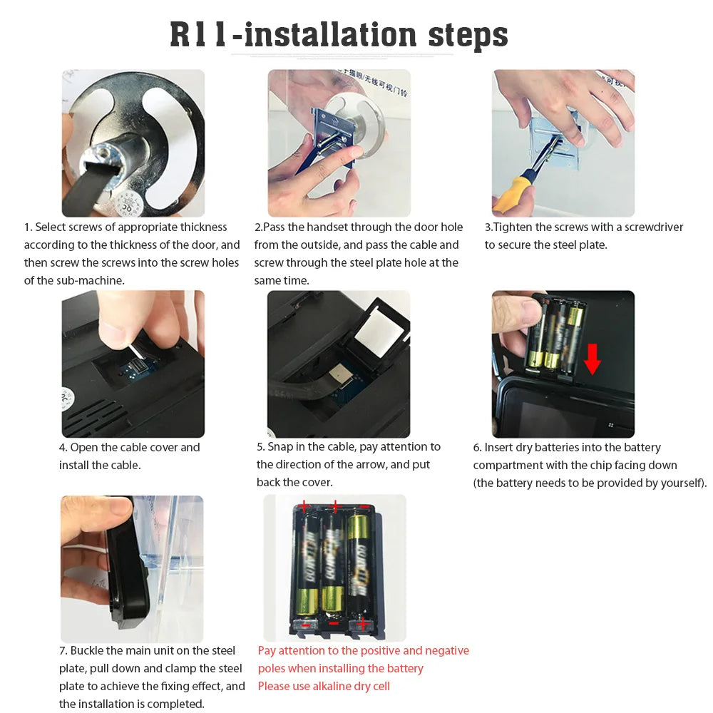 Doorbell Door Viewer Camera Door Peephole with Wireless Monitor Live View Available Digital Night Vision Photo Shooting