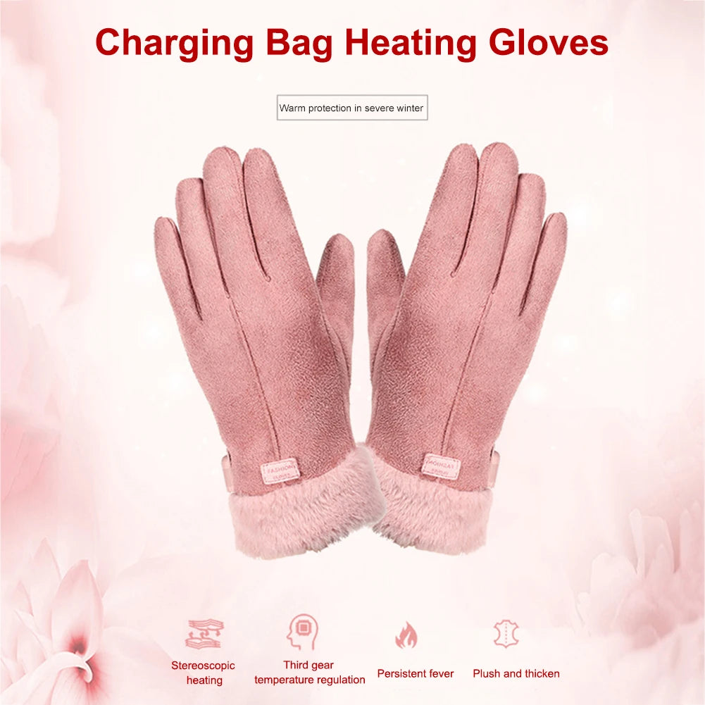 USB Warm Hand Heating Gloves Ergonomics Touch Screen USB Electric Heating Gloves Constant Temperature for Indoor Home Outdoor