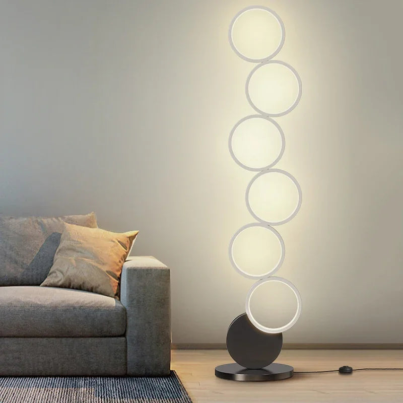 Modern Minimalist LED Floor Lamp for Living Room Bedroom Study Ins Style Creative Remote Control Dimming Vertical Lamp Fixture