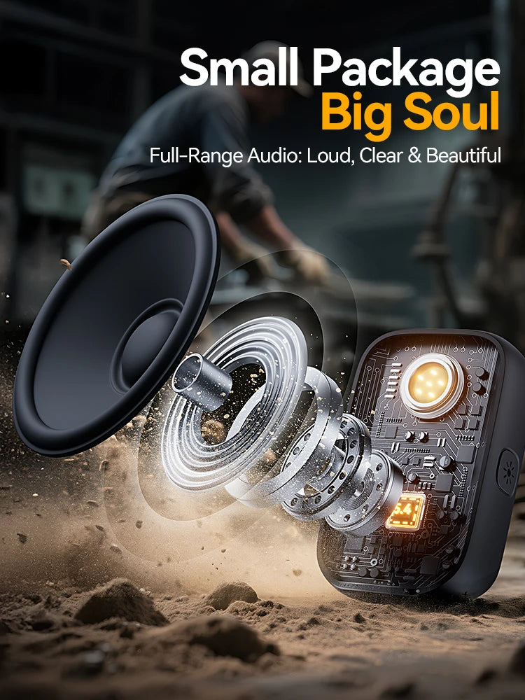 Joyroom Wearable Bluetooth Speakers,IP67 Waterproof,Clip-On Portable Small Personal Speaker/Clean Sound/Stereo Pair/Wireless 5.4