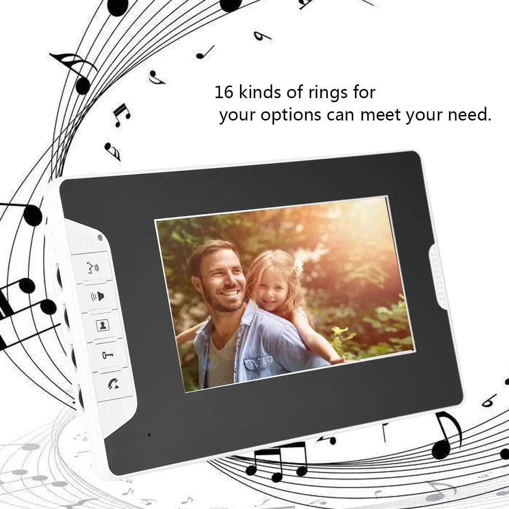 Video Intercom System, 7" Video Intercom Doorbell Camera System, Smart Video Door Phone Intercom Kit Waterproof Camera Door Bell