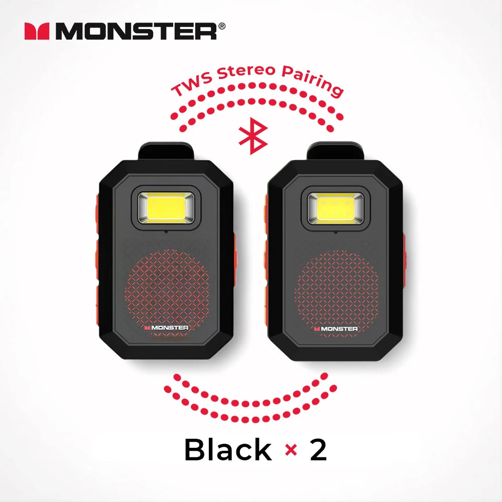 Monster TWS Bluetooth Speaker Wearable Magnetic Clip-on Portable Bluetooth Sound Box IPX67 Waterproof Subwoofer Powerful Bass