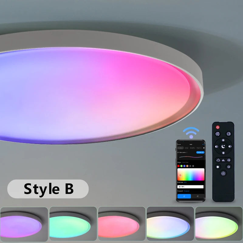 MARPOU Smart Ceiling Lights TUYA RGB Dimming Modern Music Light With Remote Control 32W 45W 47W AC220V For Bedroom Living room