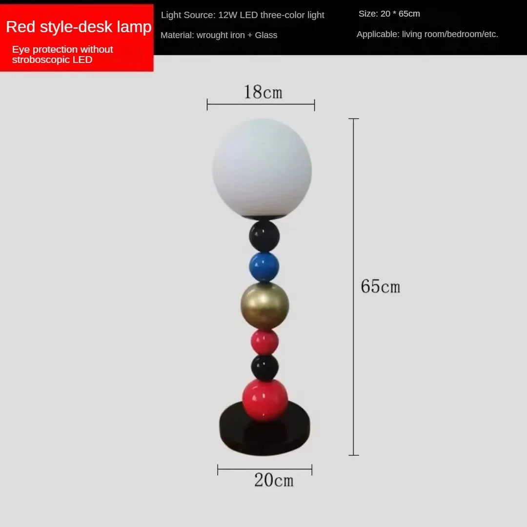 American Colorful Round Glass Ball Floor Lamps Modern Designer Standing Floor Lights for Living Room Bedroom Table Beside Lamps