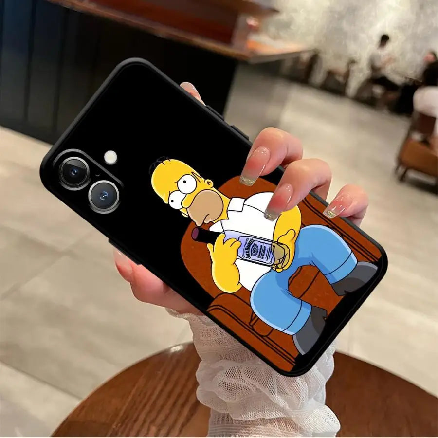 Simpson's Father's Daily Routine Soft Back Phone Cover Case for iPhone X XS XR 7 8 12 13 Mini 15 Plus 11 17 16 Pro Max SE 17Air