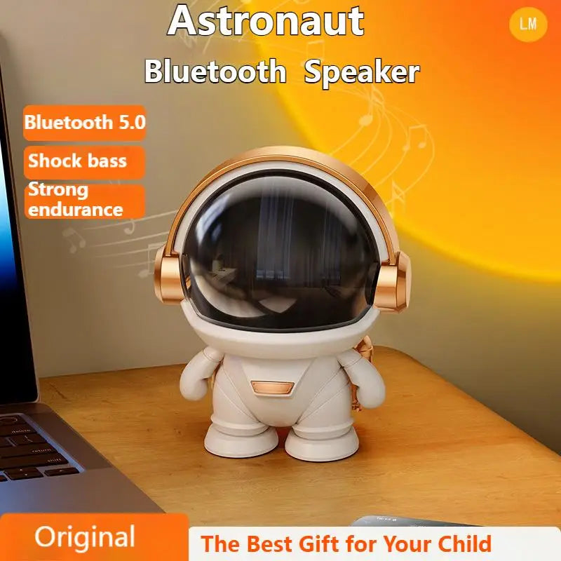 TWS Mini Smart Astronaut Bluetooth Speaker Colorful Lights Surround Sound Portable Audio In Mic Home Decorative Christmas Gifts