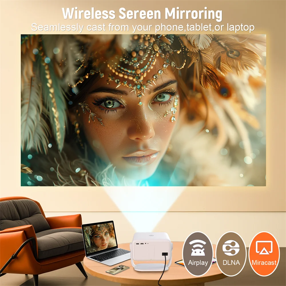 Velec Netflix Certification Projector Android 13 4K Native 1080P 650ANSI With Auto Focus Wifi6 BT5.2 360° Home Outdoor Projector