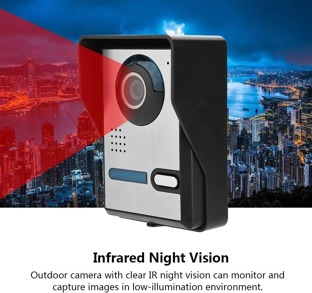 Video Intercom System, 7" Video Intercom Doorbell Camera System, Smart Video Door Phone Intercom Kit Waterproof Camera Door Bell