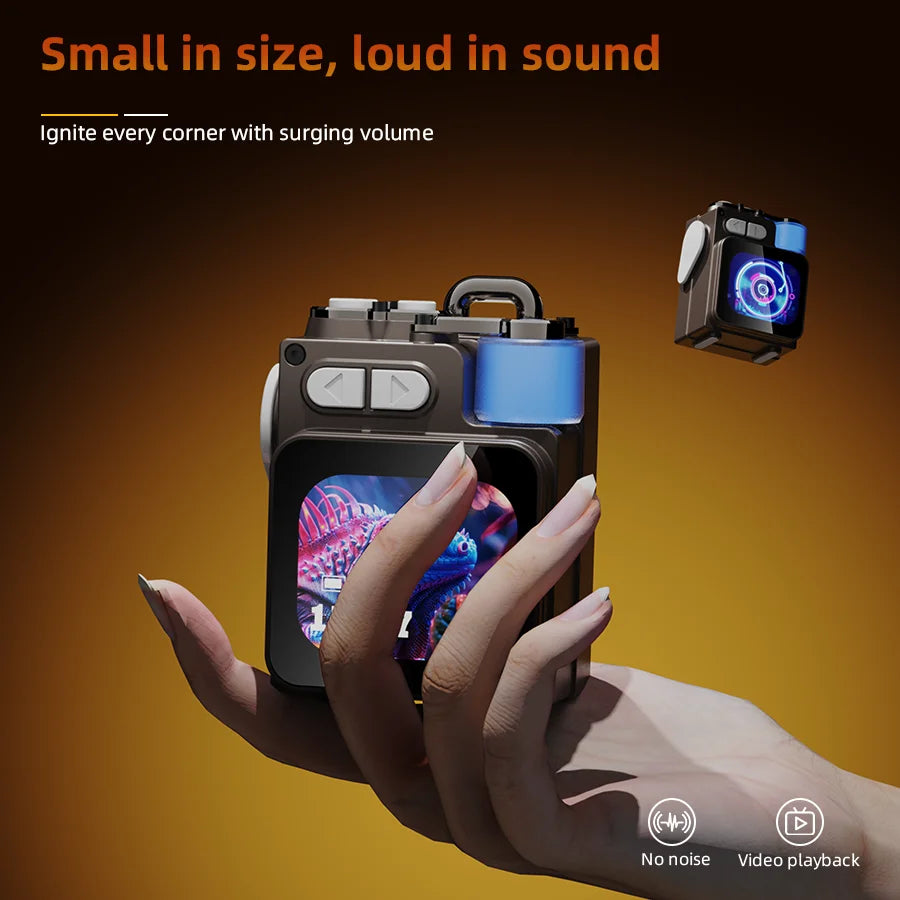 Newest Wireless Bluetooth Metal Mechanical Speaker With LED Display Screen RGB Desktop Subwoofer Support Calendar Alarm Clock