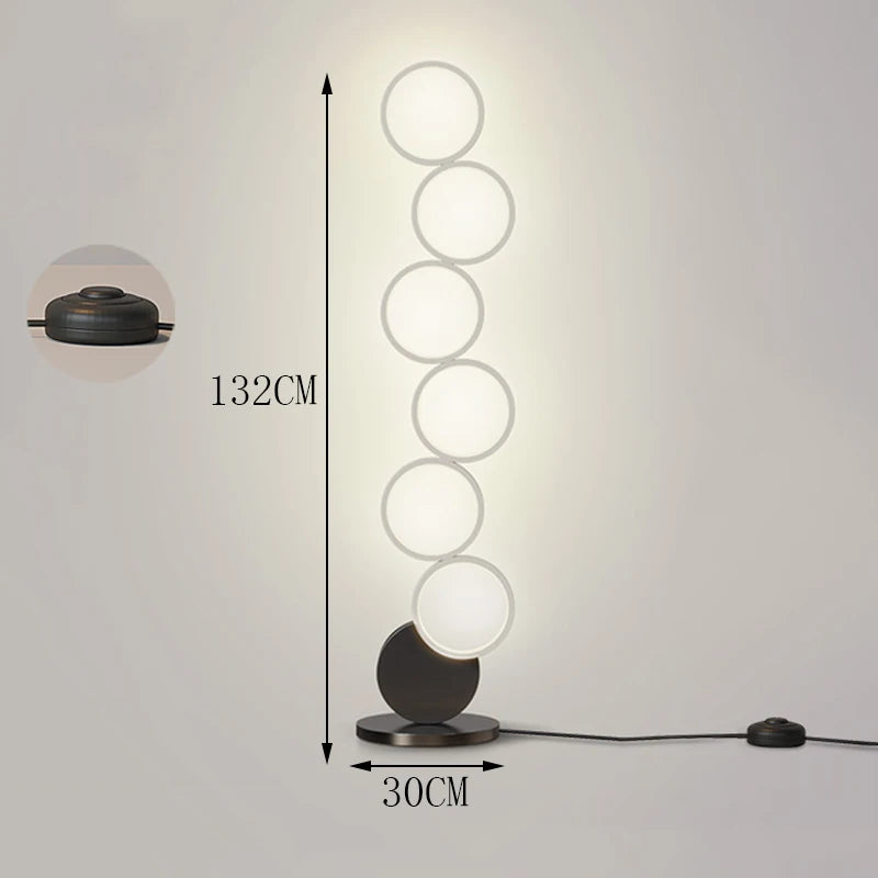 Modern Minimalist LED Floor Lamp for Living Room Bedroom Study Ins Style Creative Remote Control Dimming Vertical Lamp Fixture