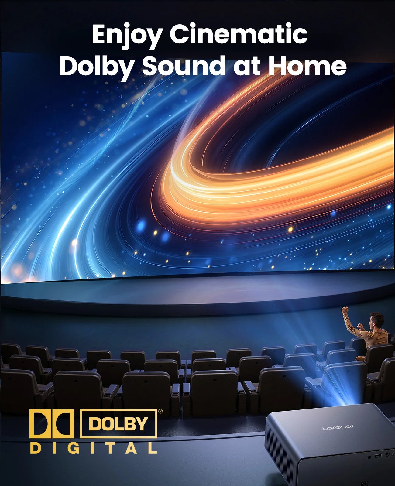 Laresar A1 Projector 4K 1000ANSI Netflix Officially Native 1080P Android TV Auto Focus/Keystone WiFi6 BT5.2 Dolby Home Cinema