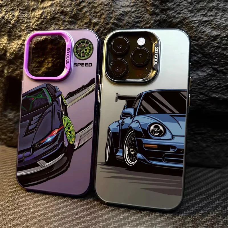 Luxry Sports Car Phone Case For iPhone 11 12 13 14 15 16 Pro Max XS XR X 7 8 Plus Mini SE Shockproof Bumper Fundas