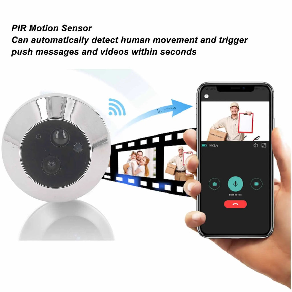 Wireless Peephole Camera 1080P 120 Degree Viewing Night Vision Intercom Digital Door Viewer with 4.3 Inch Color Monitor