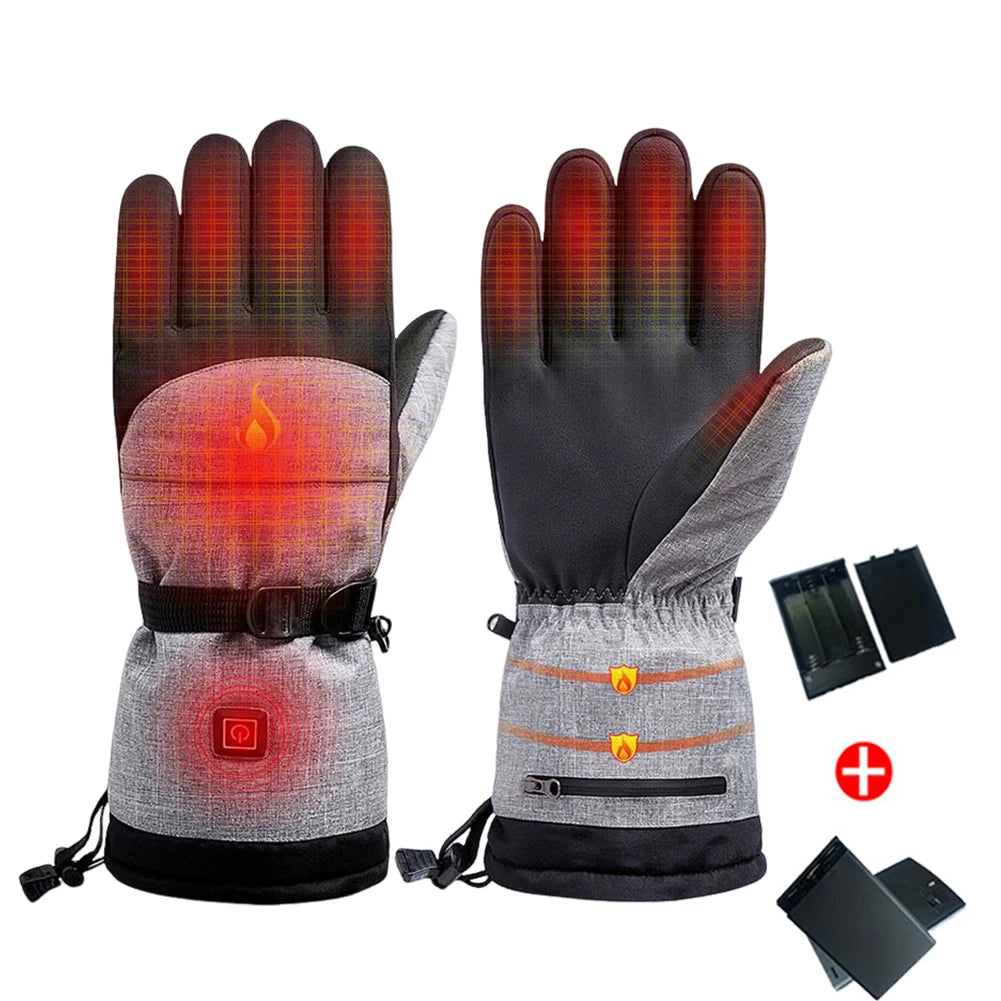 Winter Heated Gloves Men Women Thermal Skiing Cycling Gloves Full Finger Touchscreen Outdoor Riding Skiing Heating Gloves Mitten