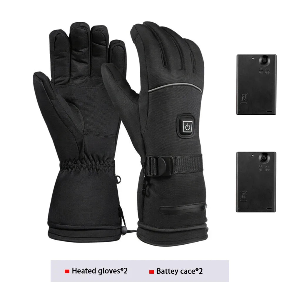 Heated Skiing Waterproof Gloves Battery Case Electric USB Charging Heating Gloves Winter Outdoor Warm Touch Screen Heated Gloves