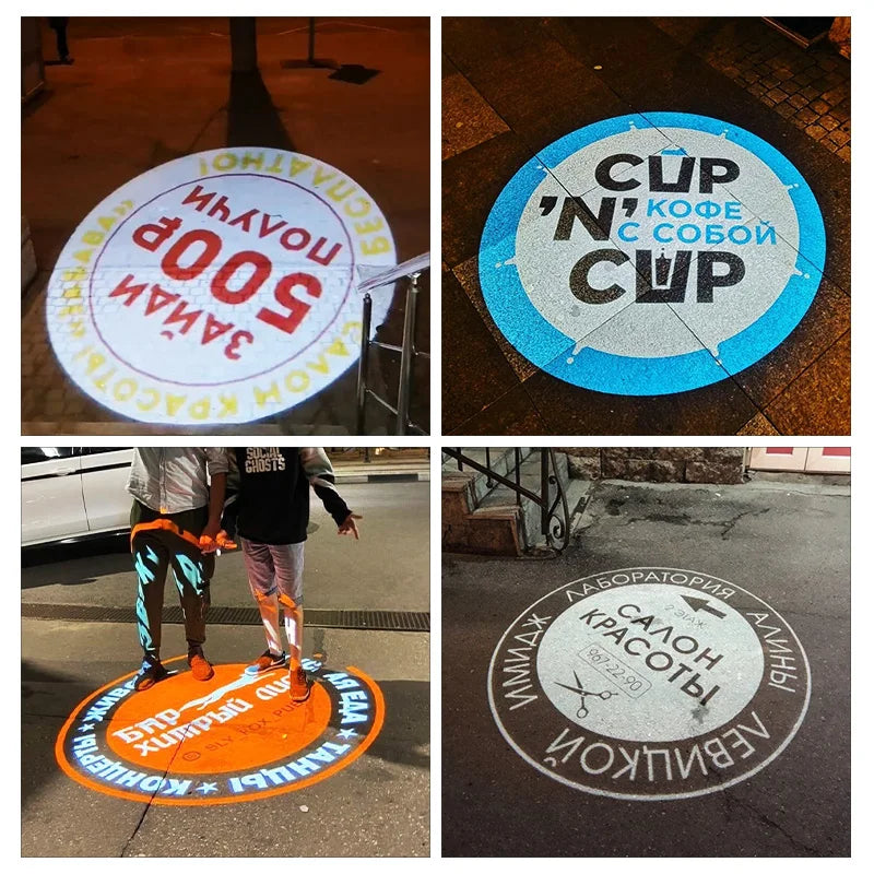 Hd Led Gobo Projector With Custom Logo Rotate Advertising Sign Projected Ip67 Waterproof For Indoor Head And Outdoor Door Use