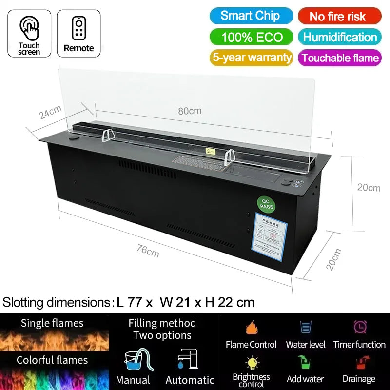 Intelligent water replenishment multi-color atomization fireplace designer luxury home decoration 3D atomization fireplace