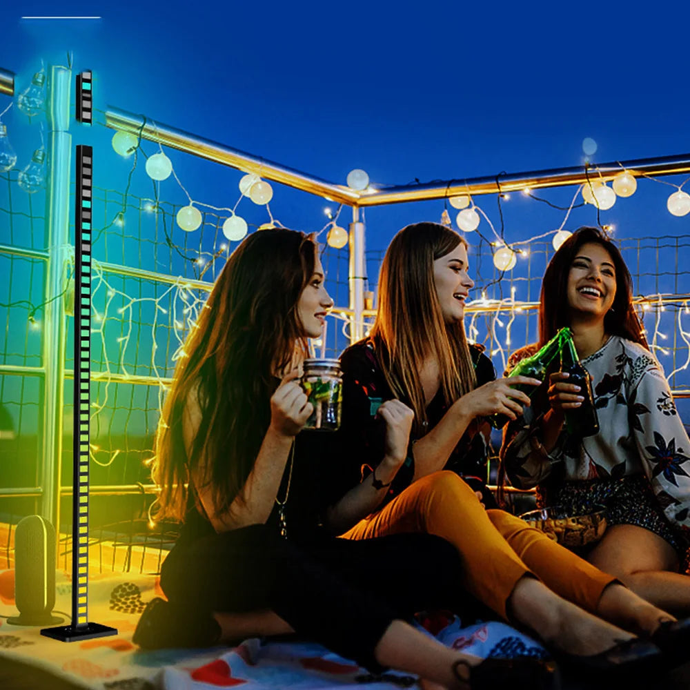 2023 NEW 1.2M Led Floor Light RGB Smart Rhythm Light Bar Remote APP Control Led Music Bar Light 45LED Sound Control Lamp Party