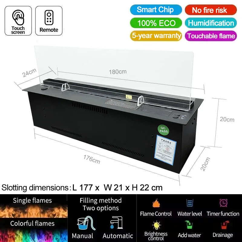 Intelligent water replenishment multi-color atomization fireplace designer luxury home decoration 3D atomization fireplace