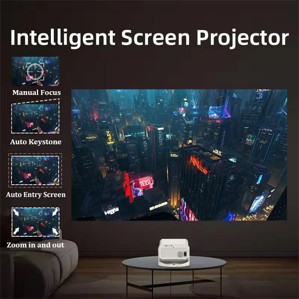 Portable Projector 4K 900ANSI WiFi 6 Android 11 Projector Support Full HD Movie Gaming 1080P Home Outdoor Cinema Beam Projectors