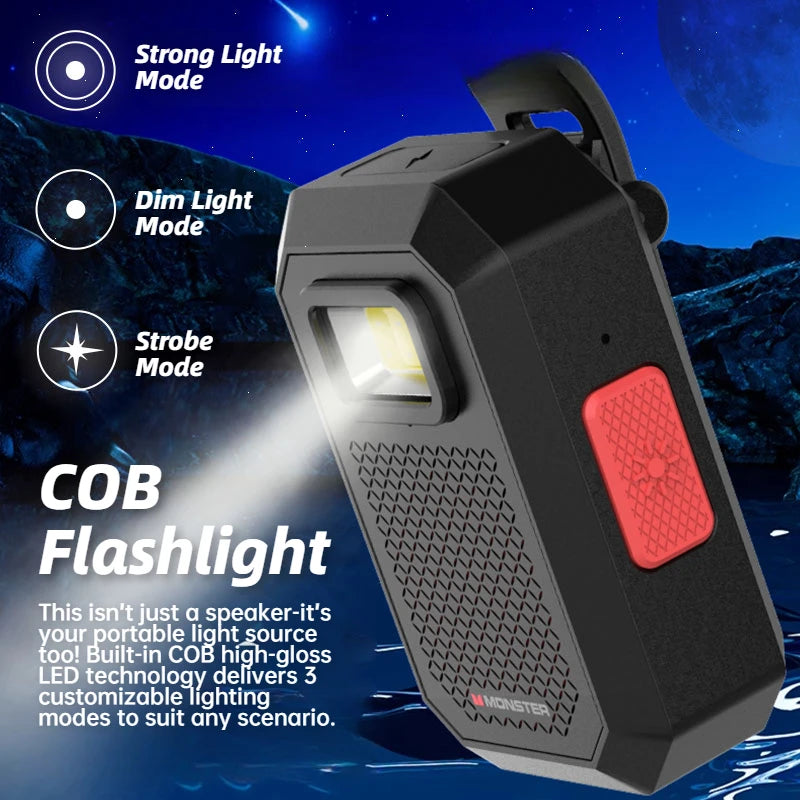 Monster TWS Bluetooth Speaker Wearable Magnetic Clip-on Portable Bluetooth Sound Box IPX67 Waterproof Subwoofer Powerful Bass