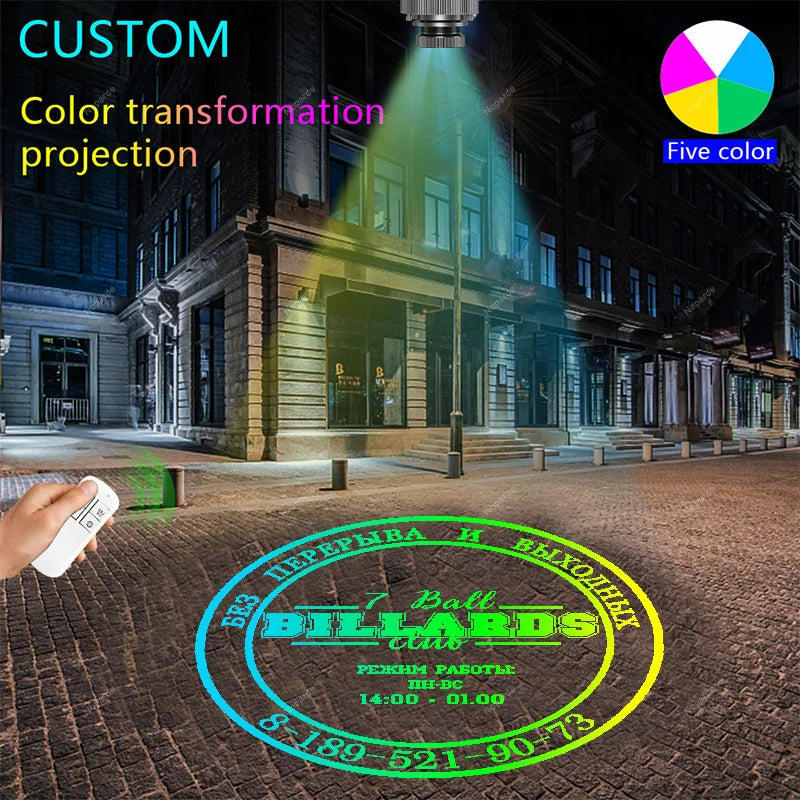 Custom Led HD Color Change Indoor Or Outdoor ip67 Waterproof Rotating Advertising Logo Image Projection Lamp Gobo Projector