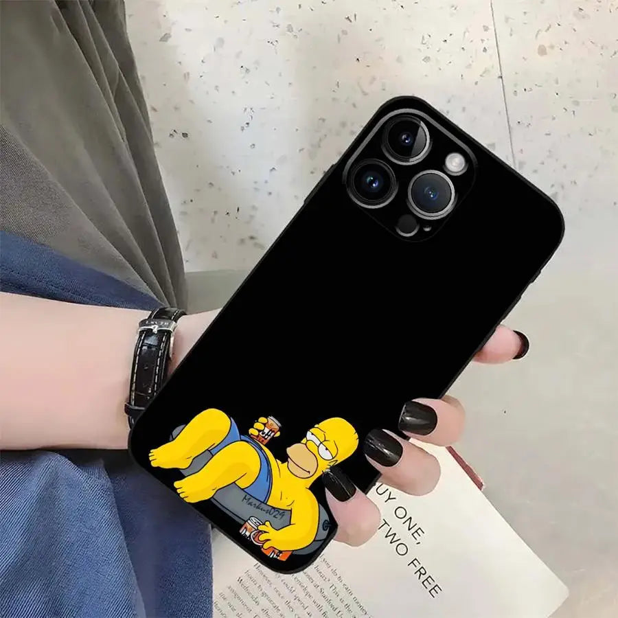 Simpson's Father's Daily Routine Soft Back Phone Cover Case for iPhone X XS XR 7 8 12 13 Mini 15 Plus 11 17 16 Pro Max SE 17Air