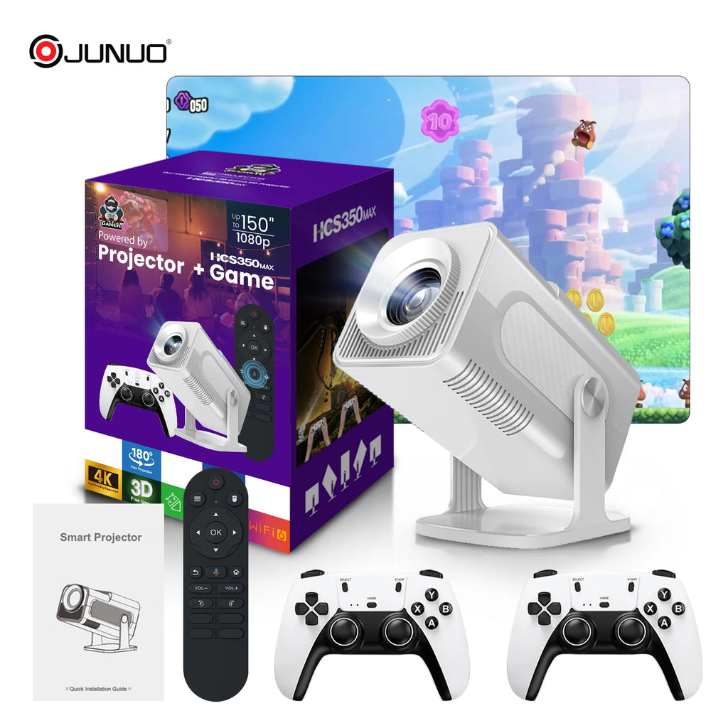 UBISHENG GAME Projector 4K Android Wifi6 Allwinner H713 BT5.0 1080P Cinema Outdoor Portable Projetors