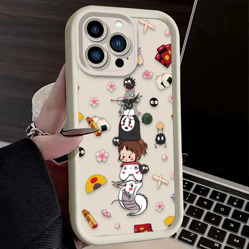 Cartoon Cute T-Totoros Phone Case For iPhone 17 Air 16 16E 15 14 13 12 11 Pro Max X XS X S Max XR SE 2020 SE4 7 8 Silicone Cover