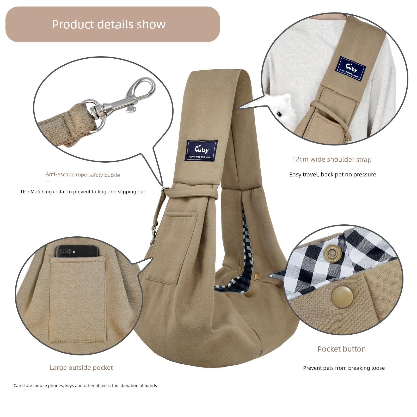 Crossbody Cat Bag Pet Outing Portable Backpack Small Size Dogs Dog Outing Handy Gadget Cat Outerwear Chest Pocket Cat Bag