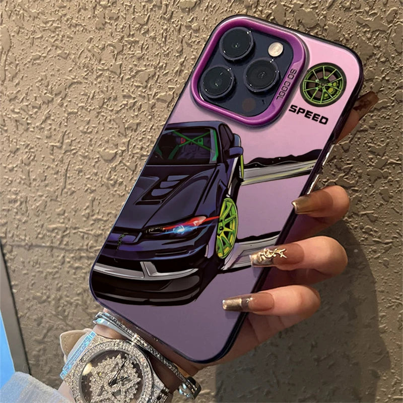Luxry Sports Car Phone Case For iPhone 11 12 13 14 15 16 Pro Max XS XR X 7 8 Plus Mini SE Shockproof Bumper Fundas