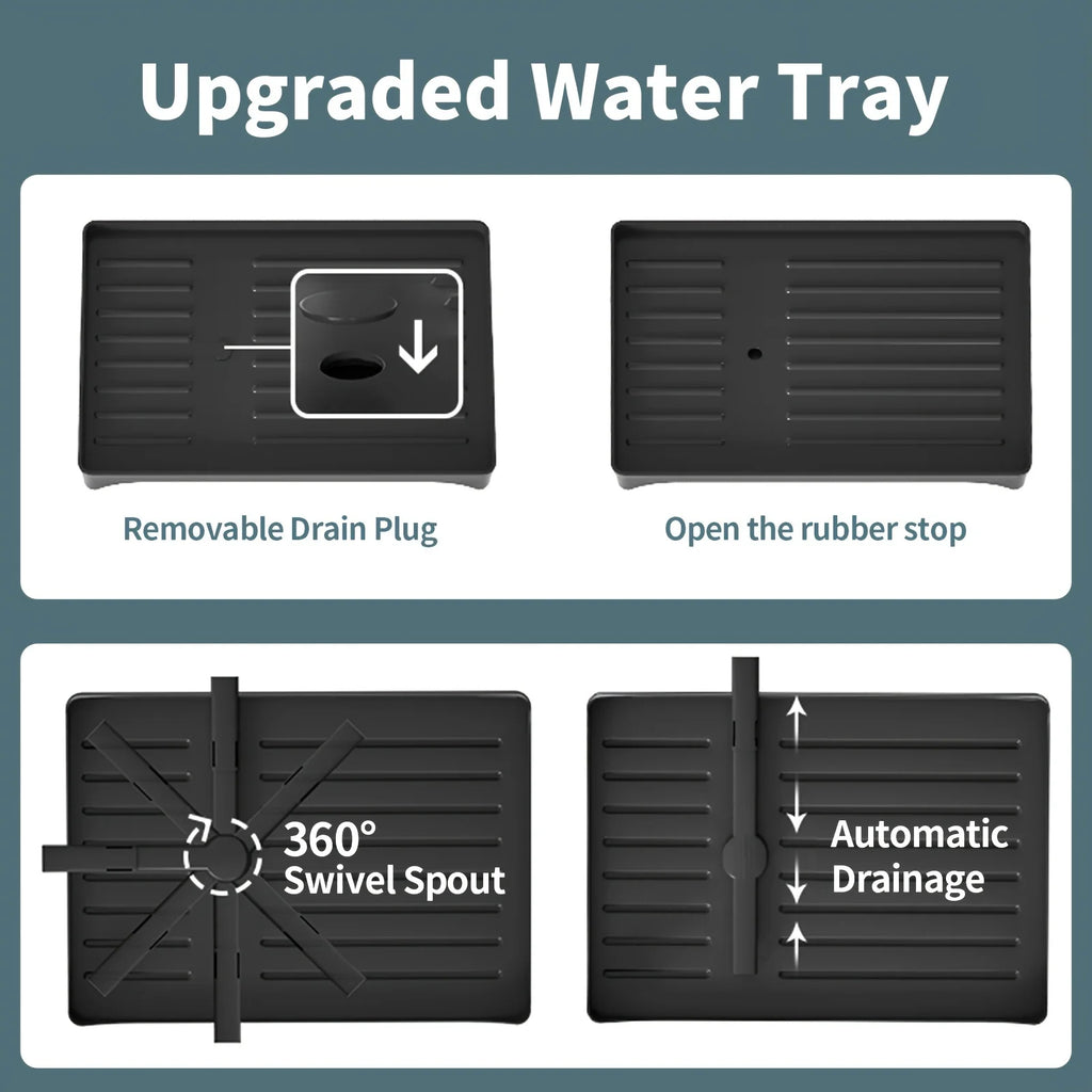 Dish Drying Rack, 2 Tier Large Dish Drying Rack for Kitchen Counter with Drainboard Stainless Steel Dish Drainer for Dish&Cup