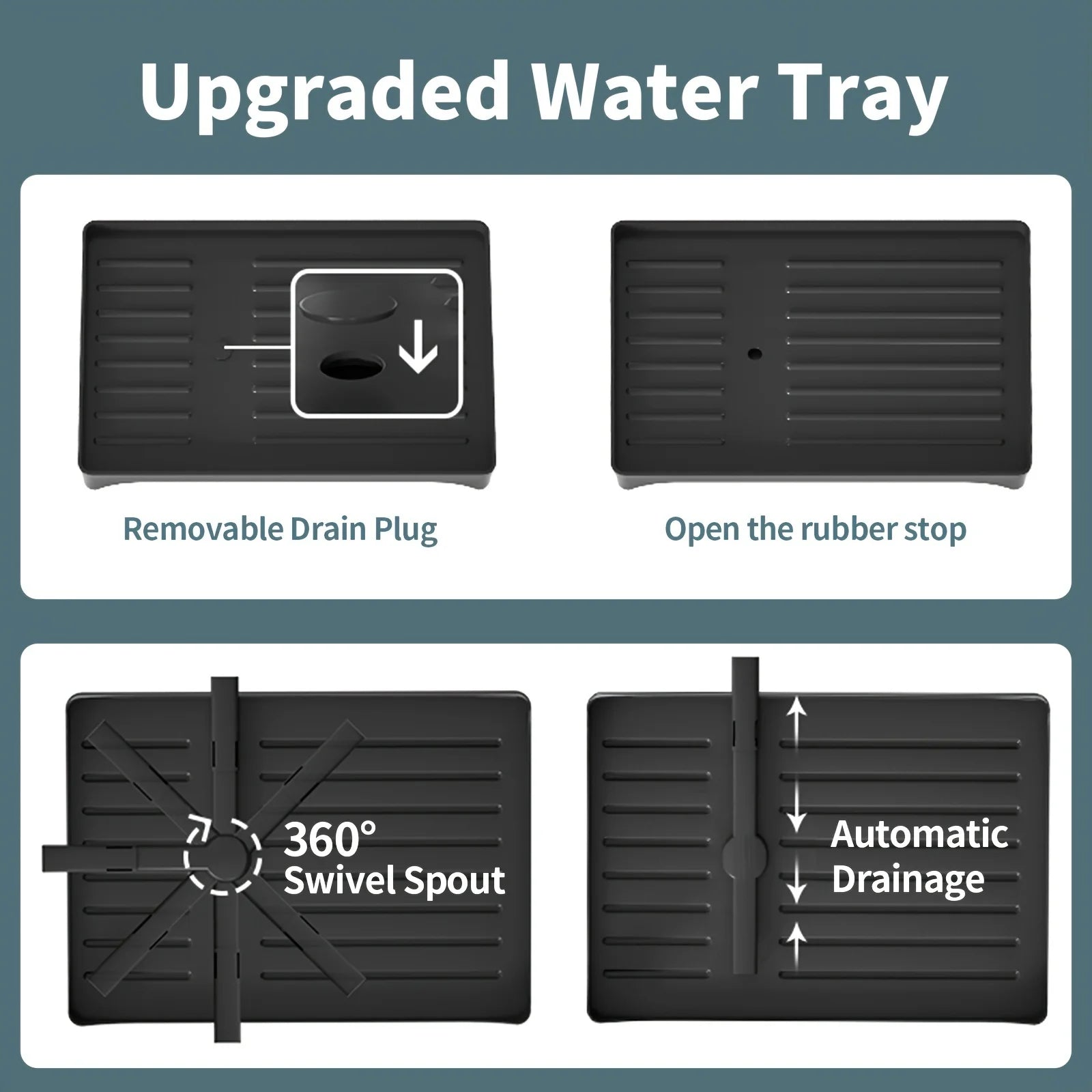 Dish Drying Rack, 2 Tier Large Dish Drying Rack for Kitchen Counter with Drainboard Stainless Steel Dish Drainer for Dish&Cup