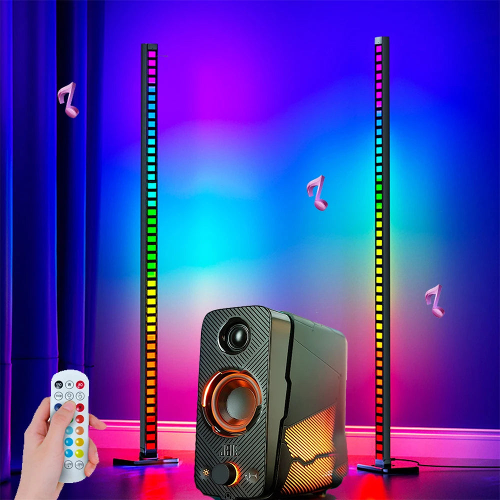 2023 NEW 1.2M Led Floor Light RGB Smart Rhythm Light Bar Remote APP Control Led Music Bar Light 45LED Sound Control Lamp Party