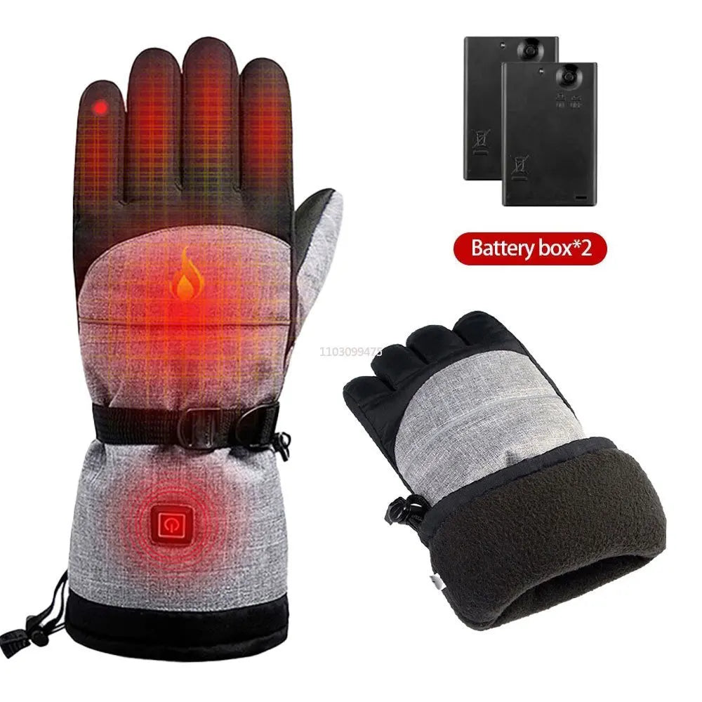 Heated Skiing Waterproof Gloves Battery Case Electric USB Charging Heating Gloves Winter Outdoor Warm Touch Screen Heated Gloves