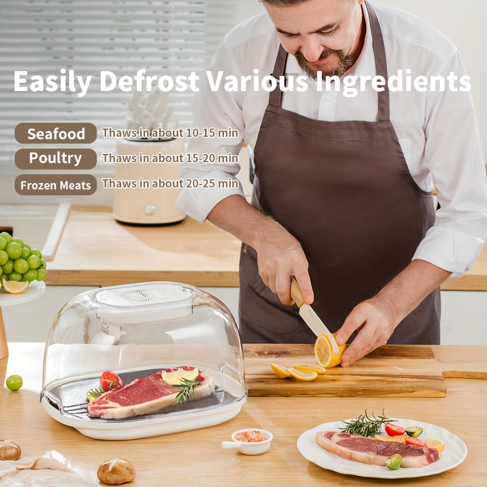 Household Freshness Defroster Box For Frozen Meat Rapid And Safer Way Of Thawing Food, Restore Food Freshness, Suitable For Home Kitchens, Food Defrosting Box With Drainage Tray, Kitchen Appliances