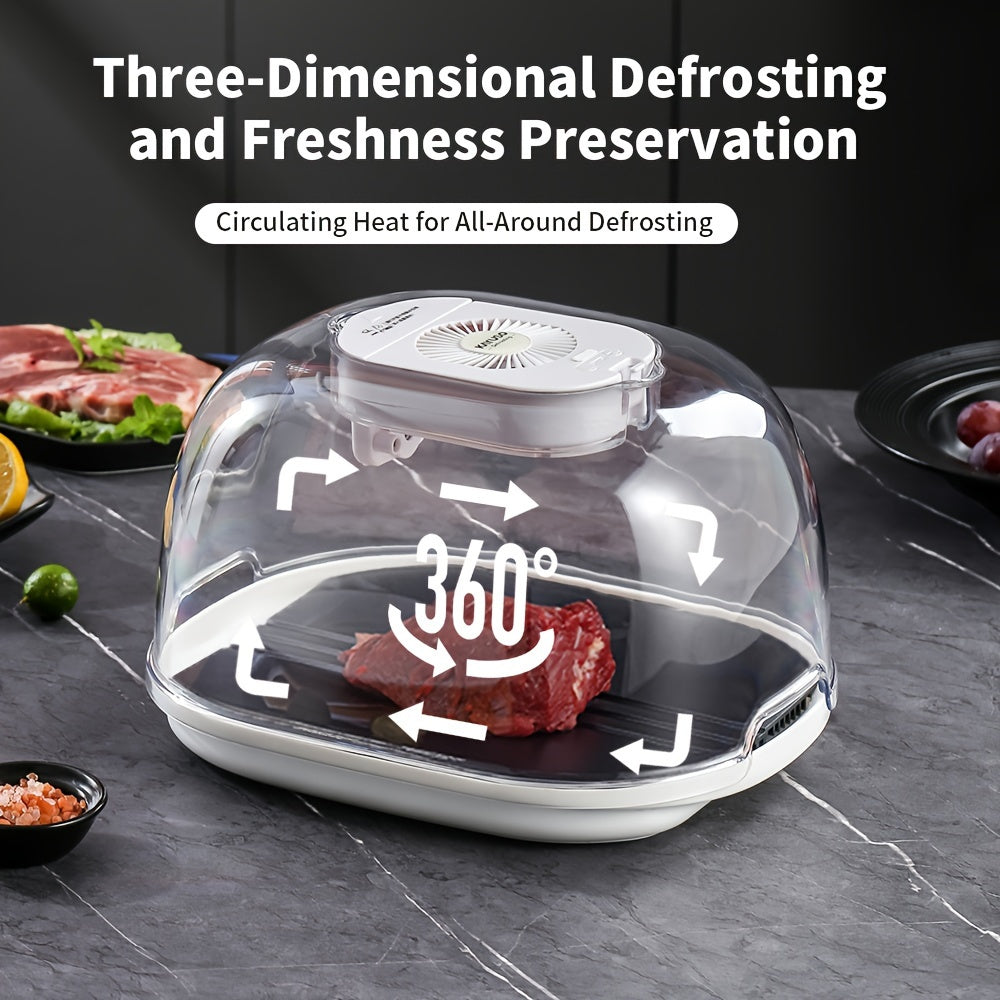 Household Freshness Defroster Box For Frozen Meat Rapid And Safer Way Of Thawing Food, Restore Food Freshness, Suitable For Home Kitchens, Food Defrosting Box With Drainage Tray, Kitchen Appliances